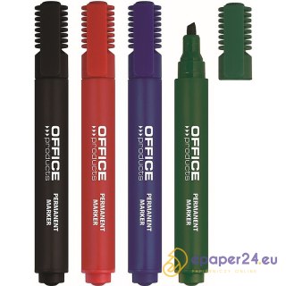 Marker permanentny Office Products 1-5mm ścięty czarny