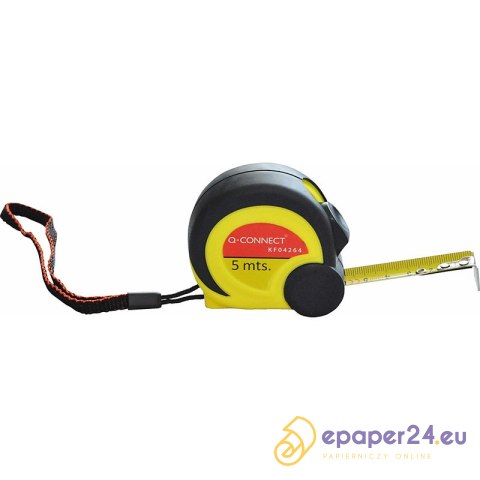 Miarka Q-Connect 19mm/5m zwijana czarno-żółta Miarka Q-Connect 19mm/5m zwijana czarno-żółta
