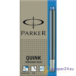 NABOJE ATRAMENTOWE PARKER QUINK ZMYWALNE NIEBIESKIE (5)