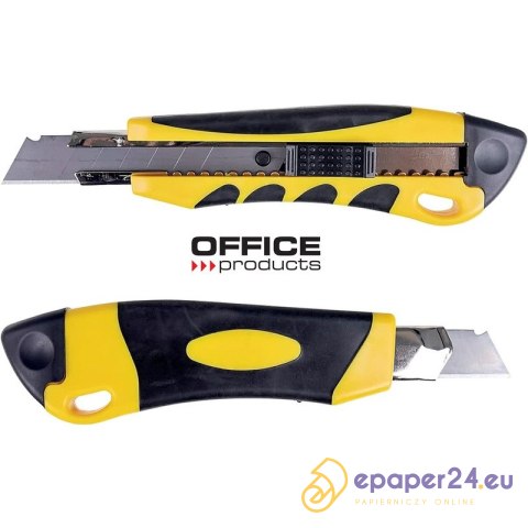 Nóż do papieru Office Products Professional 18mm/100mm żółto-czarny Nóż do papieru Office Products Professional 18mm/100mm żółto-czarny