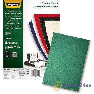 Okładki do bindowania Fellowes Delta A4 skóropodobne zielone (100)