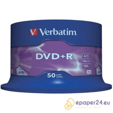 PŁYTY VERBATIM DVD+R cake50 PŁYTY VERBATIM DVD+R cake50