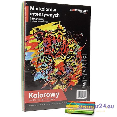 Papier Emerson A4/80g intensywny 5 kolorów (5x20) Papier Emerson A4/80g intensywny 5 kolorów (5x20)