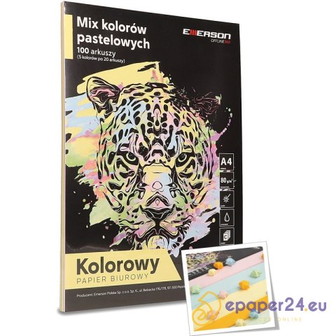 Papier Emerson A4/80g pastelowy 5 kolorów (5x20) Papier Emerson A4/80g pastelowy 5 kolorów (5x20)