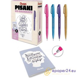 Pisaki do kaligrafii Pentel Touch Brush Pen 4 kolory