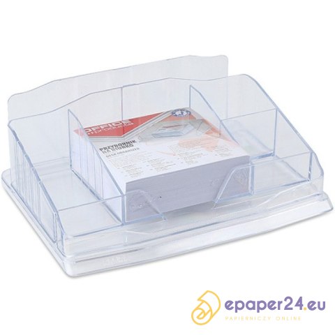 Przybornik na biurko Office Products (z karteczkami) transparentny Przybornik na biurko Office Products (z karteczkami) transparentny