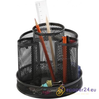 Przybornik na biurko Q-Connect obrotowy metalowy czarny