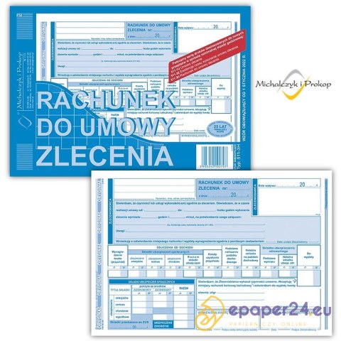 Rachunek do umowy zlecenia A5 (o+1k) Rachunek do umowy zlecenia A5 (o+1k)