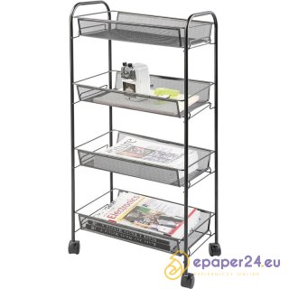 Stojak na dokumenty Q-Connect 4 półki metalowy czarny