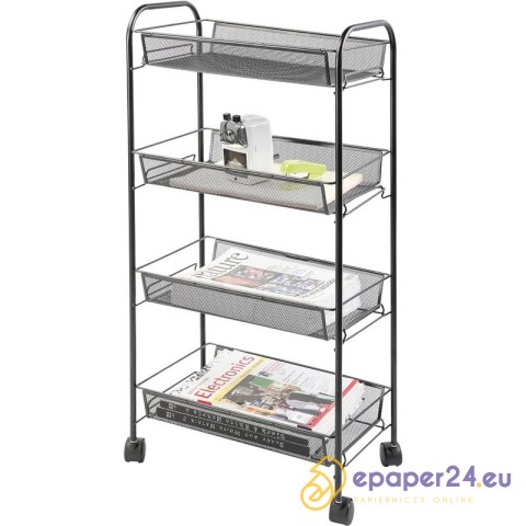 Stojak na dokumenty Q-Connect 4 półki metalowy czarny Stojak na dokumenty Q-Connect 4 półki metalowy czarny