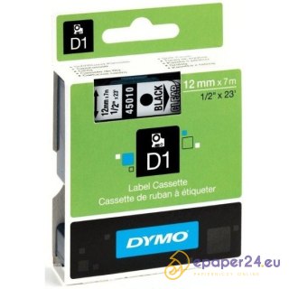 TAŚMA DYMO D1 12mm*7m PRZEZROCZYSTA (CZARNY TEKST)