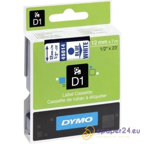 TAŚMA DYMO D1 12mm*7m BIAŁA (NIEBIESKI TEKST) TAŚMA DYMO D1 12mm*7m BIAŁA (NIEBIESKI TEKST)