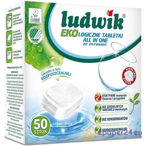 Tabletki do zmywarki Ludwik All-in-1 Ekologiczne (50) Tabletki do zmywarki Ludwik All-in-1 Ekologiczne (50)