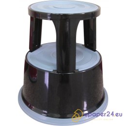 Taboret biurowy Q-Connect mobilny metalowy czarny