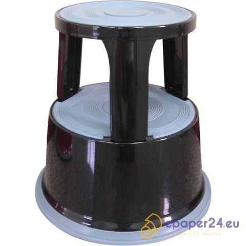 Taboret biurowy Q-Connect mobilny metalowy czarny Taboret biurowy Q-Connect mobilny metalowy czarny
