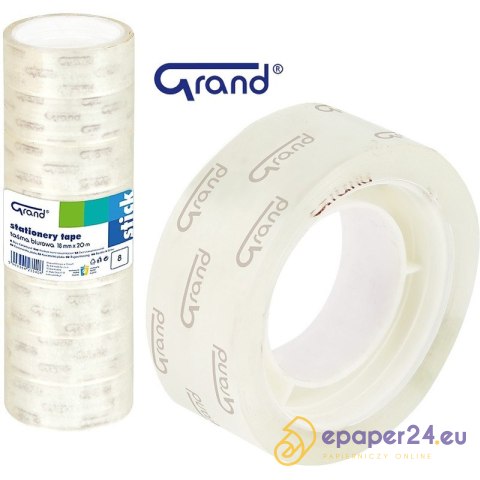 Taśma biurowa Grand 18mm/20m transparentna (8) Taśma biurowa Grand 18mm/20m transparentna (8)