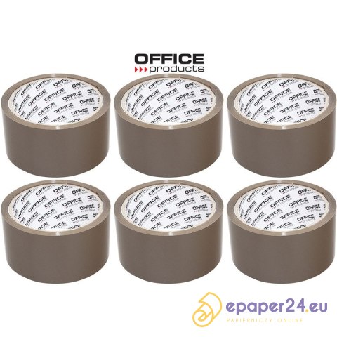 Taśma pakowa Office Products 48mm/50y Hot-melt brązowa (6) Taśma pakowa Office Products 48mm/50y Hot-melt brązowa (6)