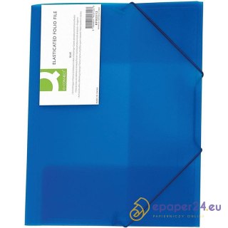 Teczka PP z gumką Q-Connect A4 transparentna niebieska