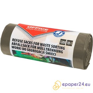 Worki na śmieci Office Products 120L LDPE brązowe (10)