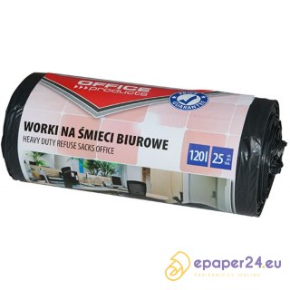 Worki na śmieci Office Products 120L LDPE czarne (25)