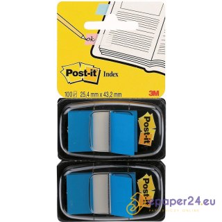 Zakładki Post-it 25.4x43.2mm niebieskie (2x50)
