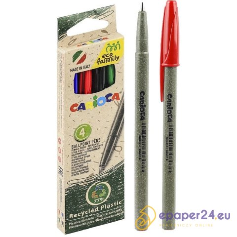 Długopisy Carioca EcoFamily 4 kolory Długopisy Carioca EcoFamily 4 kolory