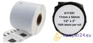 ETYKIETY NA ROLI 11x54mm BIAŁE (1500)