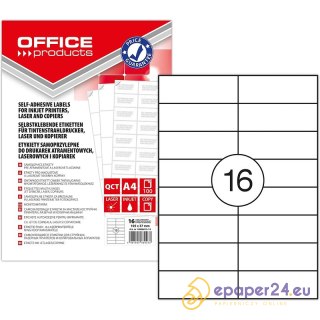 Etykiety Office Products A4 105x37mm białe (100)
