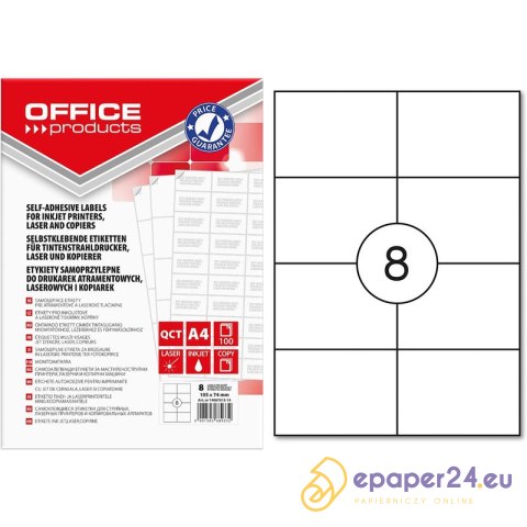 Etykiety Office Products A4 105x74mm białe (100) Etykiety Office Products A4 105x74mm białe (100)
