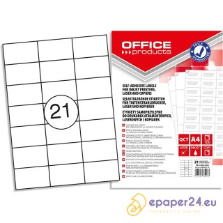 Etykiety Office Products A4 70x42.3mm białe (100)