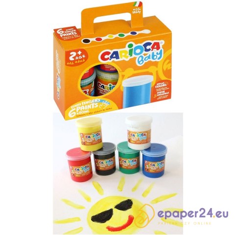 Farba do malowania palcami Carioca Baby 80ml x6 kolorów Farba do malowania palcami Carioca Baby 80ml x6 kolorów