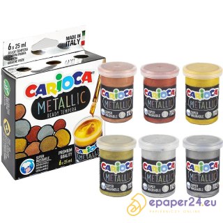 Farba tempera Carioca Metallic 25ml x6 kolorów