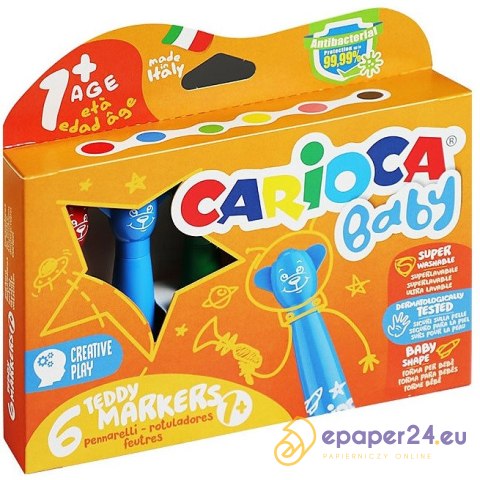 Flamastry Carioca Baby Teddy 6 kolorów Flamastry Carioca Baby Teddy 6 kolorów
