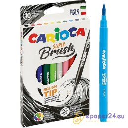 Flamastry Carioca Brush Tip 10 kolorów