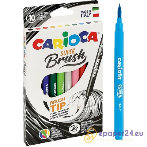 Flamastry Carioca Brush Tip 10 kolorów Flamastry Carioca Brush Tip 10 kolorów
