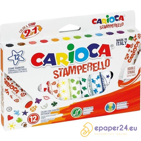 Flamastry stemple Carioca Stamperello 12 kolorów Flamastry stemple Carioca Stamperello 12 kolorów