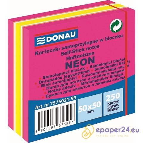 Karteczki Donau 50x50mm neon-pastel mix kolorów (250) Karteczki Donau 50x50mm neon-pastel mix kolorów (250)