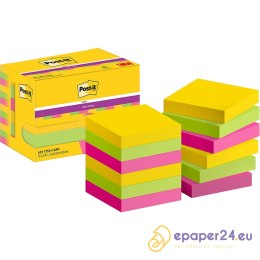 Karteczki Post-it Super Sticky 47.6x47.6mm (622-12SS-CARN) mix kolorów (12x90)