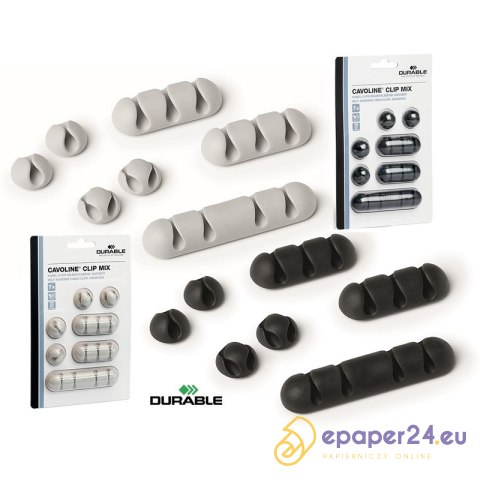 Klipsy do kabli Durable Cavoline Clip Mix grafitowe (7) Klipsy do kabli Durable Cavoline Clip Mix grafitowe (7)