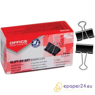 Klipy do dokumentów Office Products 15mm czarne (12)