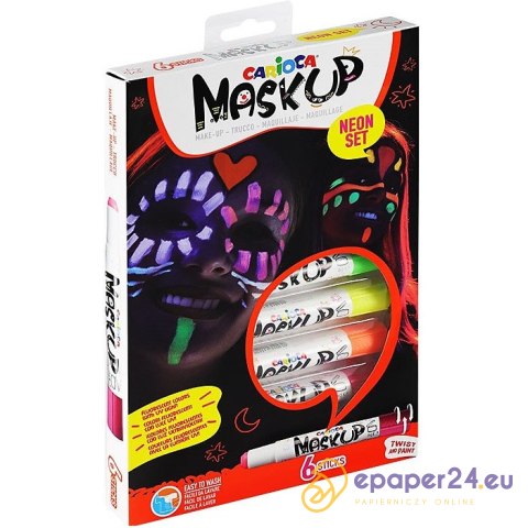 Kredki do twarzy Carioca MaskUp neon 6 kolorów Kredki do twarzy Carioca MaskUp neon 6 kolorów