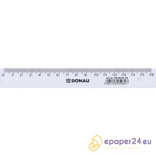 Linijka plastikowa Donau 16cm transparentna