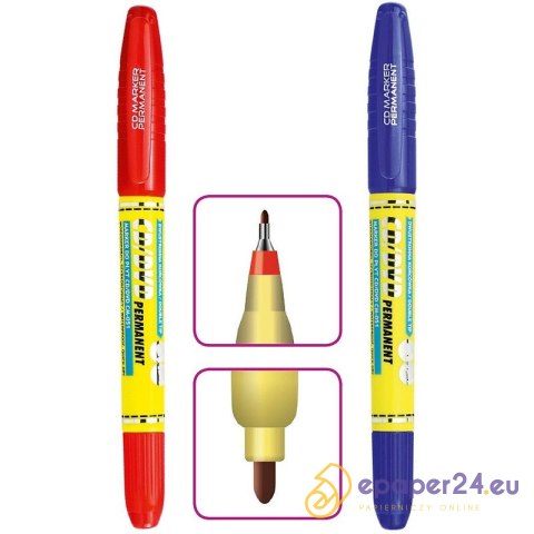 Marker do płyt CM-051 dwustronny czerwony Marker do płyt CM-051 dwustronny czerwony
