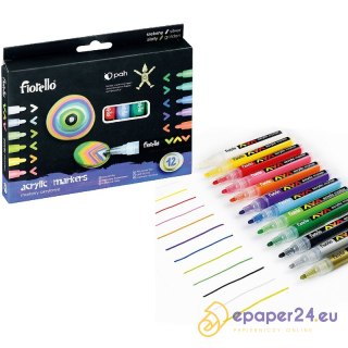 Markery akrylowe Fiorello 12 kolorów
