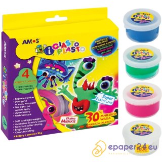 Masa plastyczna Amos Ciasto-Plasto 18g x4 kolory