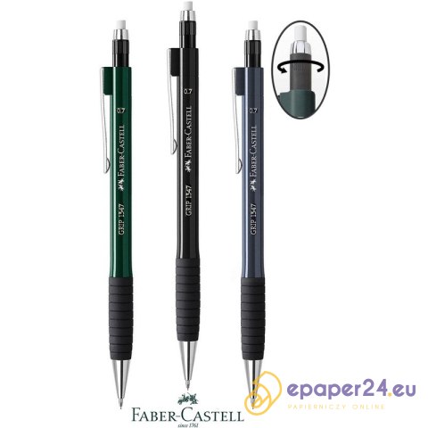 Ołówek automatyczny Faber-Castell Grip 1347 0.7mm metaliczny zielony Ołówek automatyczny Faber-Castell Grip 1347 0.7mm metaliczny zielony