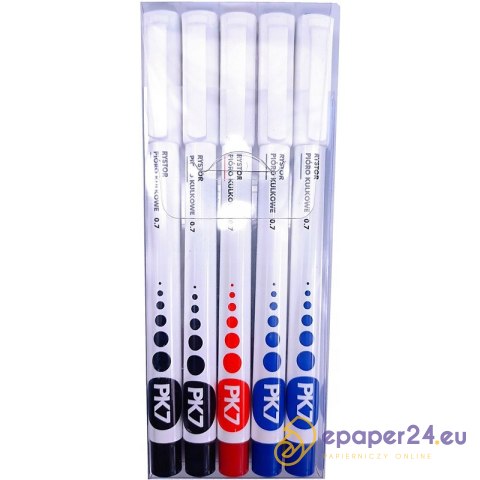 Pióra kulkowe Rystor PK7 0.7mm 3 kolory (5) Pióra kulkowe Rystor PK7 0.7mm 3 kolory (5)