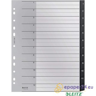 Przekładki PP Leitz Recycle A4 Maxi 1-12 czarne