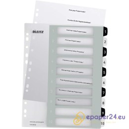 Przekładki PP Leitz Wow A4 Maxi A4 1-10 (do nadruku) biało-czarne