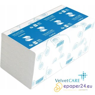 Ręczniki składane Velvet Care V-Fold 2w celuloza białe (150)